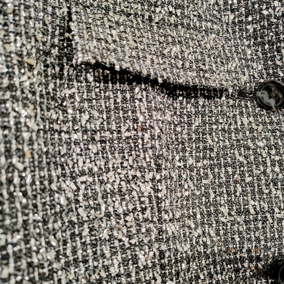NWT $200 Banana Republic Metallic Tweed Jacket Women's Small Lined Gray Silver - Picture 12 of 13